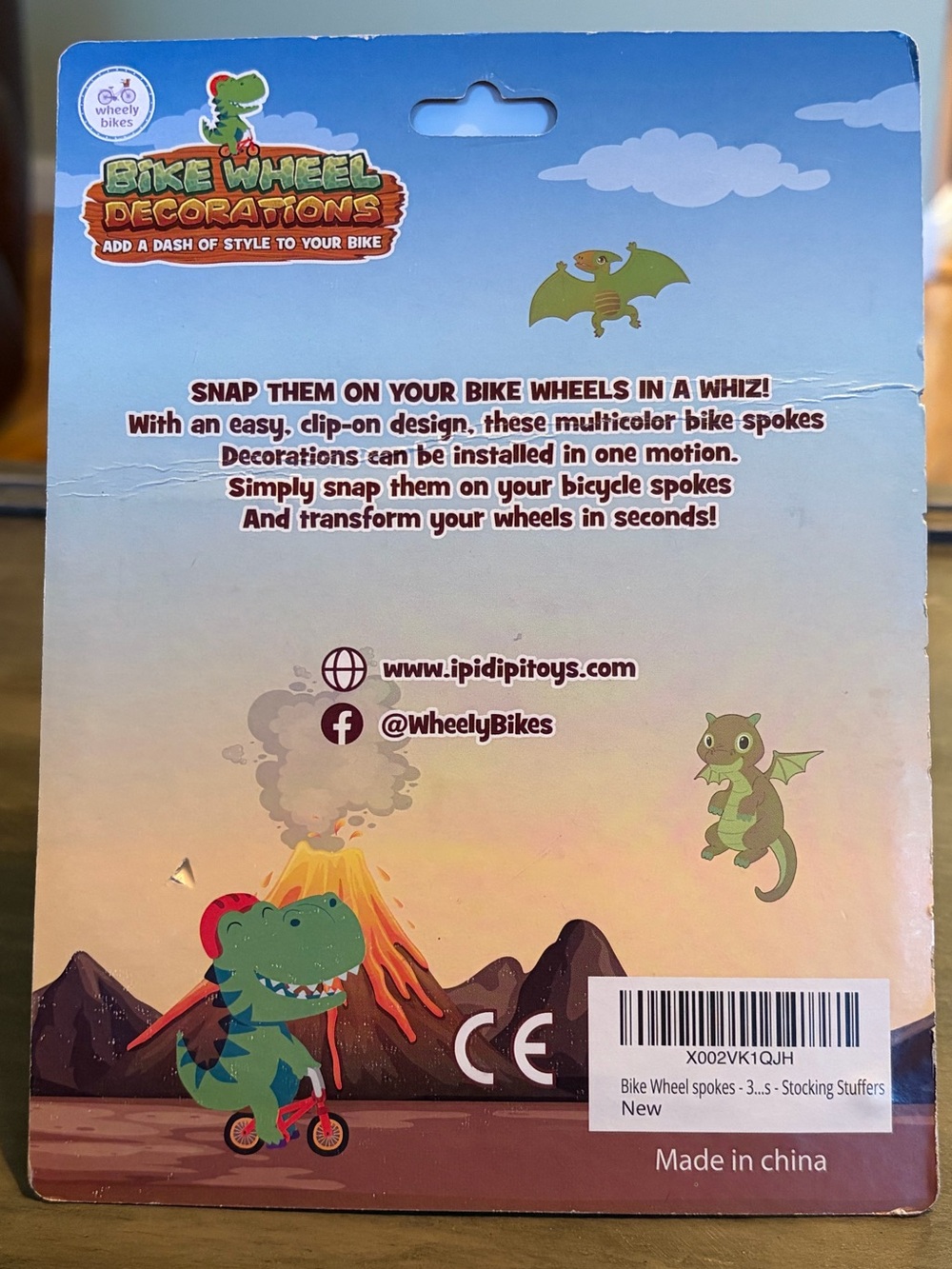 Dinosaur Theme 36 Pcs Wheely Bikes Kids Bike Spoke Decorations Charms NWT - Picture 4 of 9